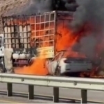 Qamchiqda Epica Isuzu bilan to‘qnashdi. Ikki mashina ham yonib, kul bo‘ldi (video)