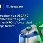 Aloqabank va UZCARD karta egalari uchun NFC-to‘lov servisini ishga tushirdi