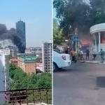Toshkentdagi ko‘p qavatli uyga o‘t ketdi (video)