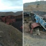 Ангренда кўмир ортилган поезд вагонлари ағдарилиб кетди (видео)