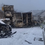 Yaponiyada 50 dan ortiq avtomobil to‘qnashdi. Qurbon bor