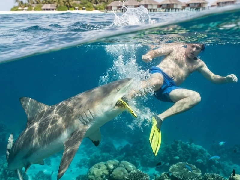Maldivga asal oyiga borgan sayyohning oyog‘ini akula uzib oldi