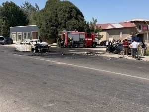 Urgutda Cobalt Spark bilan to‘qnashib, yonib ketdi
