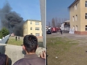 A fire broke out in a kitchen near a school in Andijan
