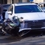 Toshkentda mototsikl BYD bilan to‘qnashdi