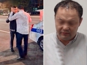 Маст ҳолда ЙТҲ содир этган эркак ЙПХ ходимига мушт туширди (видео)