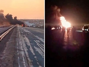 A truck carrying gasoline caught fire in Khorezm