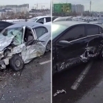 Major four-vehicle crash occurs in Tashkent (video)