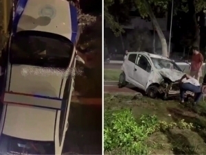 Тошкентда 17 ёшли йигит ЙПХ машинасини ағдариб юборди 