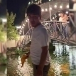 Hovuzdagi baliqlarni qo‘liga olib, unga e’tiroz bildirgan ayolni so‘kkan yigit ushlandi (video)