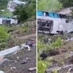 Kolumbiyada avtobus jarlikka quladi. Qurbonlar bor (video)