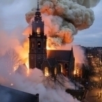 Amsterdamda XIX asrga oid cherkov yonib ketdi (video)