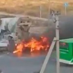Qozog‘istondagi dahshatli YTH oqibatida Mercedes-Benz butkul yonib ketdi (video)