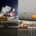 Olmaota aeroportida yo‘lovchi samolyoti yonib ketdi