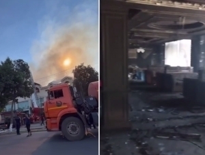 Jizzaxda restoranga o‘t ketdi (video)