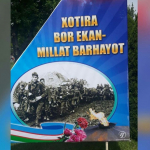 Фарғонадаги боғда фашист аскарлари тасвирланган плакат ўрнатилди