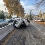 Unusual accident involving two Matiz vehicles occurs in Chirchik