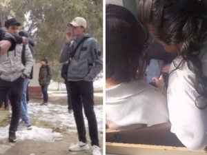 Students were seen smoking cigarettes in a classroom in Tashkent — the incident is suspected to be staged
