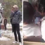 Students were seen smoking cigarettes in a classroom in Tashkent — the incident is suspected to be staged