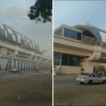 Toshkentda yerusti metro bekati tomidagi qoplamalar shamolda uchib tushdi (video)
