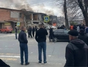 Владикавказ шаҳрида кучли портлаш содир бўлди (видео)