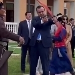 Ozodbek Nazarbekov tries traditional Mongolian games during Naadam (video)