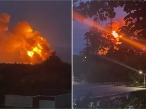 Ukraina Roskosmos ob’ektiga Flamingo bilan zarba berdi (video)