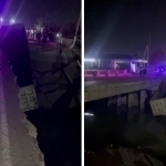 Piskentda ko‘prik qulab tushdi (video)