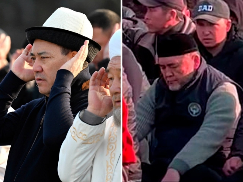 Japarov va Tashiyev hayit namozida ishtirok etdi (video)