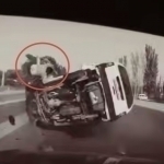 Damas driver thrown from vehicle after crashing into truck in Samarkand (video)