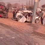 Four cars involved in traffic accident in Syrdarya
