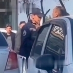 In Tashkent, an officer of the National Guard quarrels with a citizen
