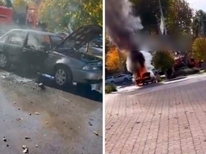 Vehicle Nexia-2 caught fire in Tashkent