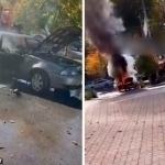 Vehicle Nexia-2 caught fire in Tashkent