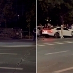 Тошкентда тез ёрдам машинаси Audi билан тўқнашиб, ағдарилиб кетди