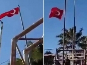 Сурия чегарасида Туркия байроғининг юлқиб олиниши ортидан 35 киши ҳибсга олинди (видео)