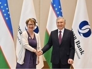 Mirziyoyev receives EBRD president ahead of Foreign Investors Council meeting