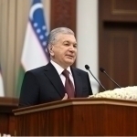 President is giving a speech in the parliament