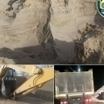Individuals engaged in unauthorized extraction of sand and gravel mixture were apprehended