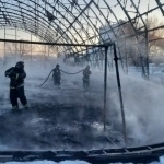 Qozog‘istonda butun boshli futbol stadioni yonib kul bo‘ldi (video)